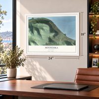 Minneiska, Minnesota map, 18 x 24 inch print in a white frame in a home office