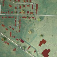 Second close-up of the map of Minneota, Minnesota print showing more streets and buildings
