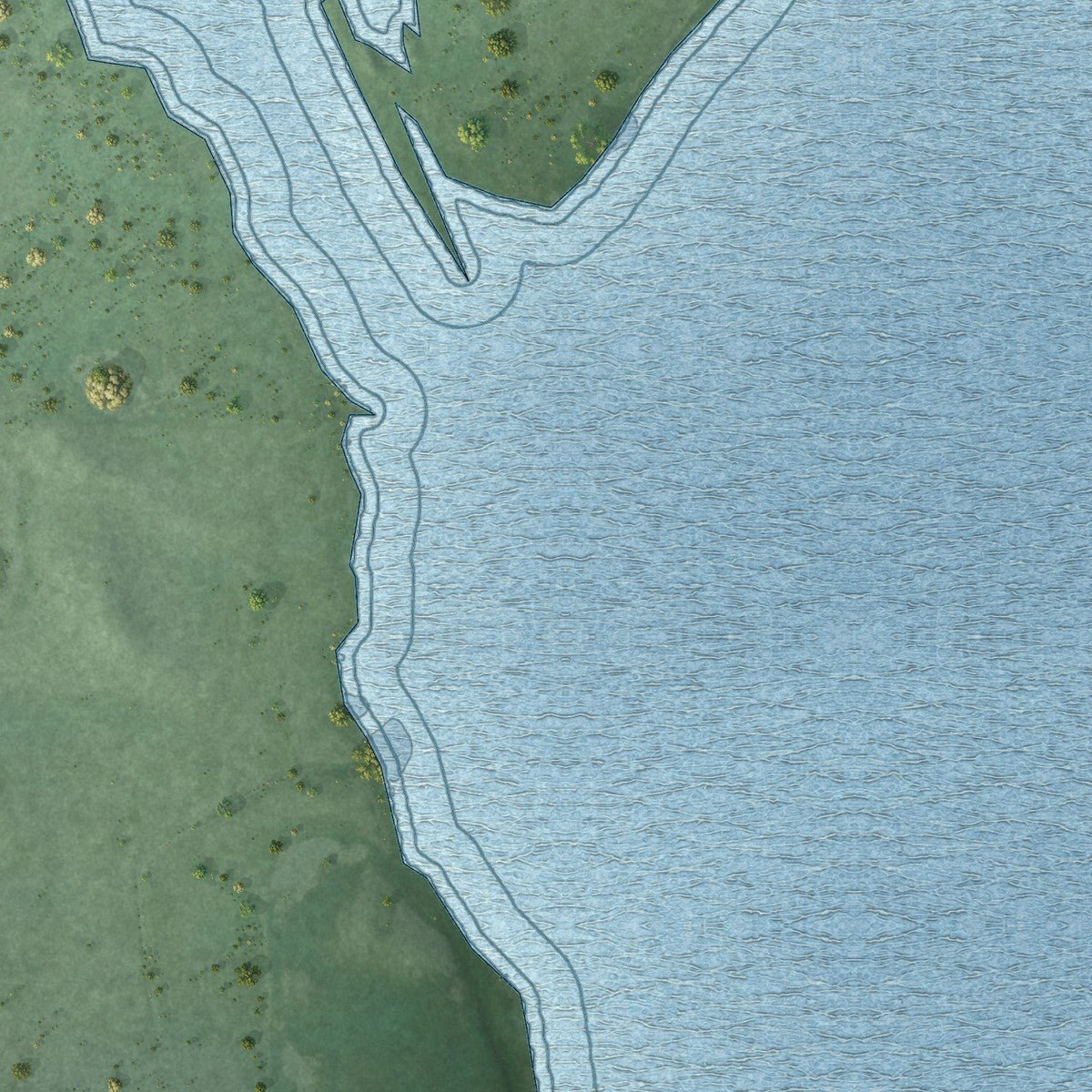 Second close-up of the map of Minnewaukan, North Dakota print showing more streets and buildings