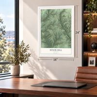 Minor Hill, Tennessee map, 18 x 24 inch print in a white frame in a home office