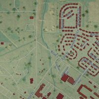 Second close-up of the map of Minot AFB, North Dakota print showing more streets and buildings