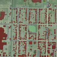Second close-up of the map of Minster, Ohio print showing more streets and buildings