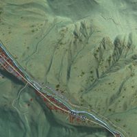 Second close-up of the map of Minturn, Colorado print showing more streets and buildings