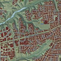 Second close-up of the map of Mira Mesa, California print showing more streets and buildings