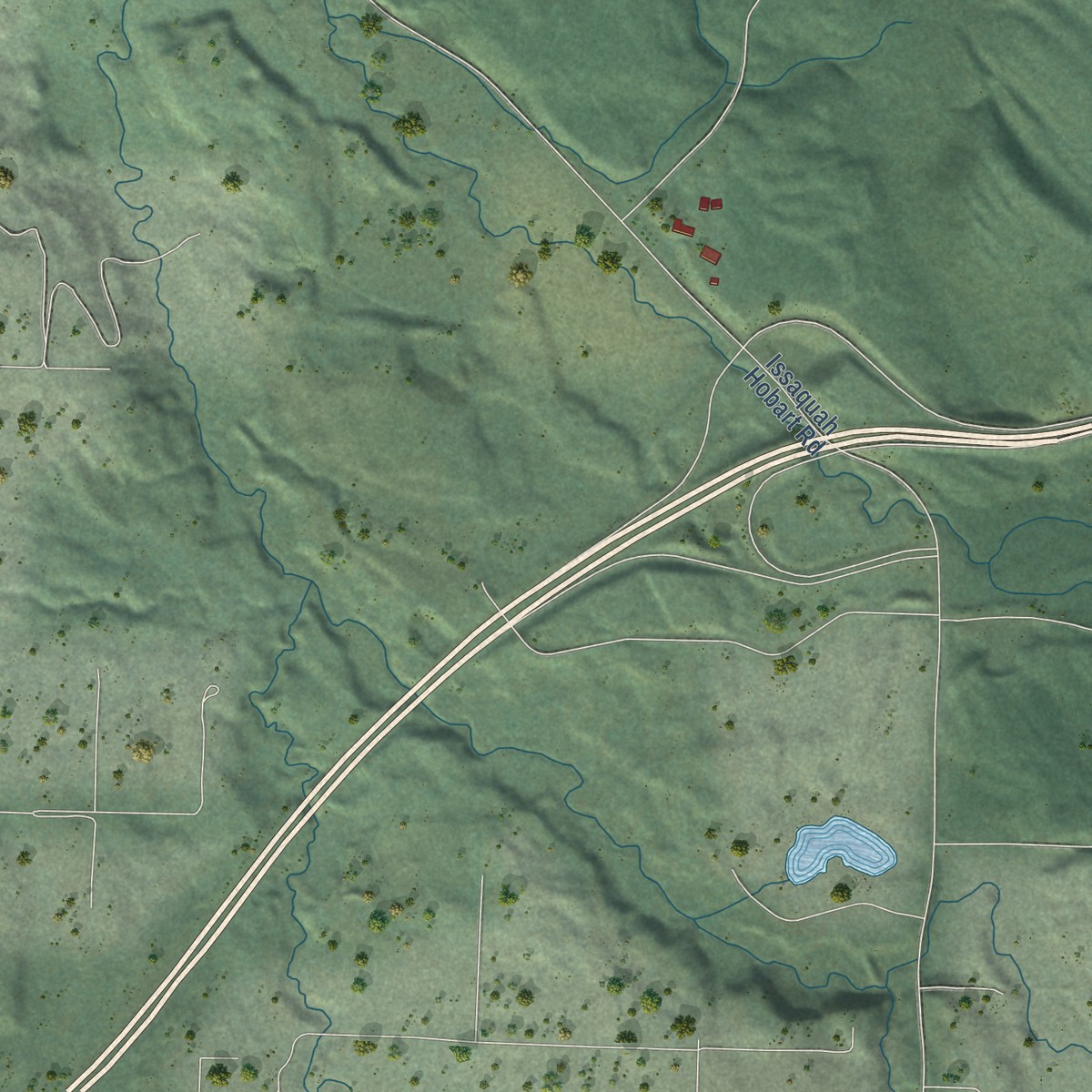 Second close-up of the map of Mirrormont, Washington print showing more streets and buildings
