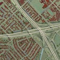 Second close-up of the map of Mission Hills, California print showing more streets and buildings