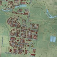 Second close-up of the map of Mission, Texas print showing more streets and buildings