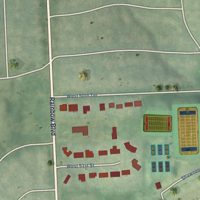 Second close-up of the map of Mission Woods, Kansas print showing more streets and buildings