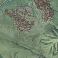 Second close-up of the map of Missoula, Montana print showing more streets and buildings