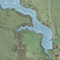 Second close-up of the map of Mitchell, South Dakota print showing more streets and buildings