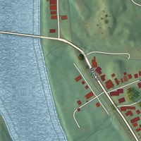 Second close-up of the map of Mocanaqua, Pennsylvania print showing more streets and buildings