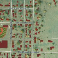Second close-up of the map of Mohall, North Dakota print showing more streets and buildings