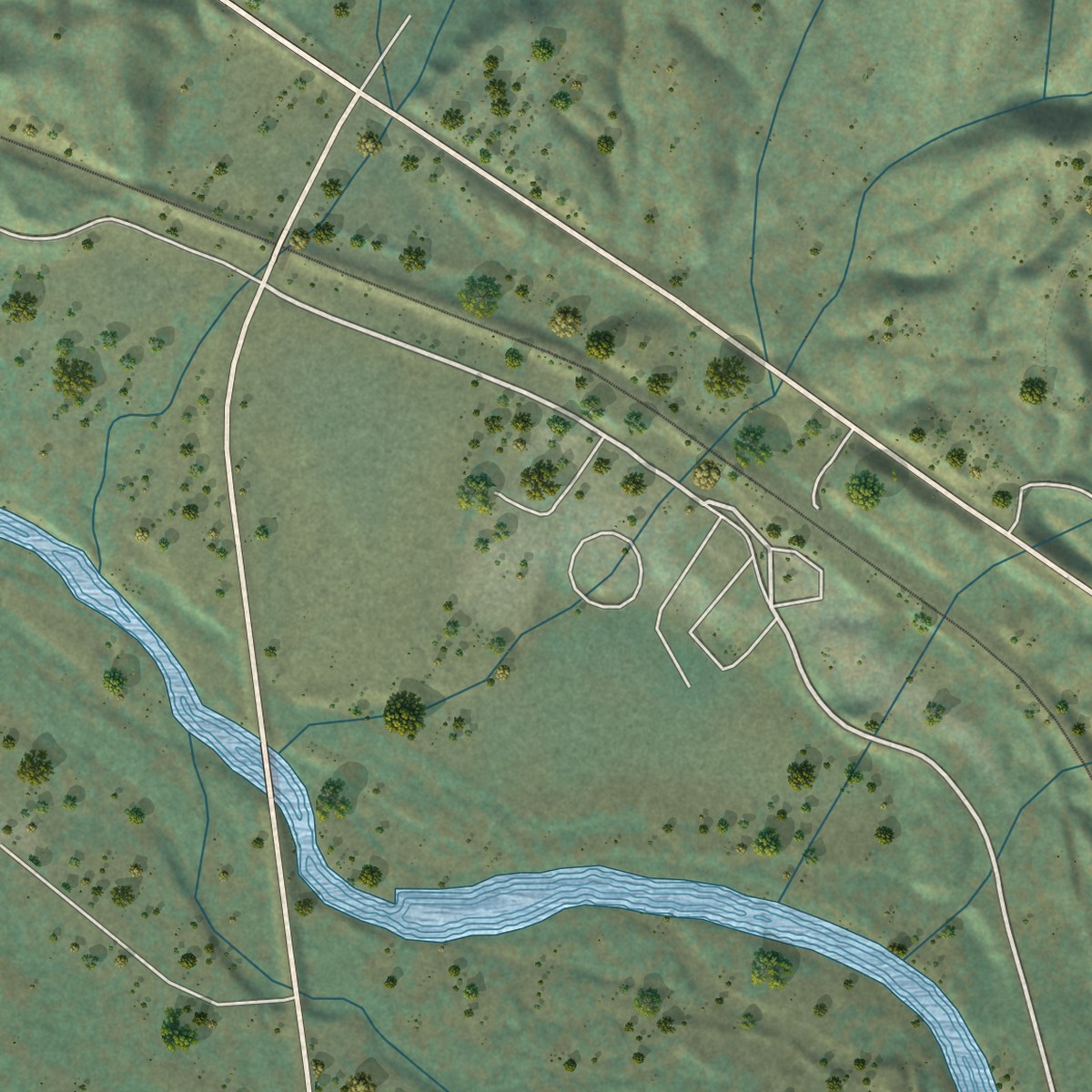 Second close-up of the map of Mohawk Vista, California print showing more streets and buildings