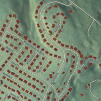 Second close-up of the map of Mohnton, Pennsylvania print showing more streets and buildings
