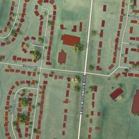 Second close-up of the map of Moline Acres, Missouri print showing more streets and buildings