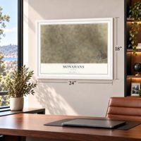 Monahans, Texas map, 18 x 24 inch print in a white frame in a home office