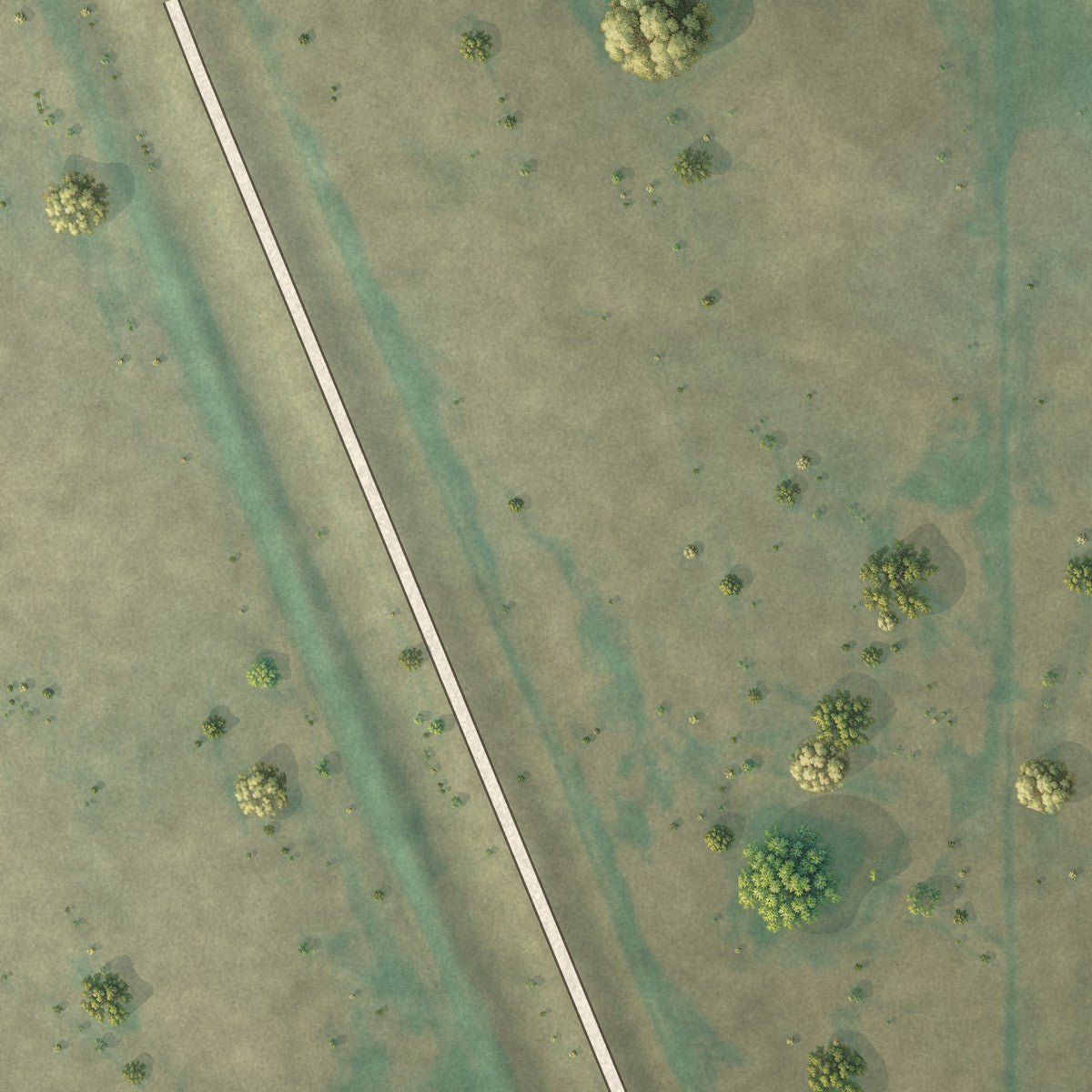 Second close-up of the map of Monango, North Dakota print showing more streets and buildings