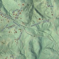 Second close-up of the map of Monarch Mill, South Carolina print showing more streets and buildings