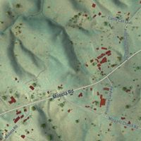 Second close-up of the map of Moneta, Virginia print showing more streets and buildings