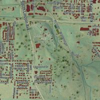 Second close-up of the map of Monett, Missouri print showing more streets and buildings