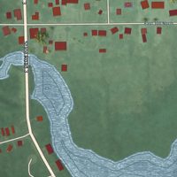 Second close-up of the map of Mongo, Indiana print showing more streets and buildings