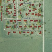 Second close-up of the map of Monroe Center, Illinois print showing more streets and buildings