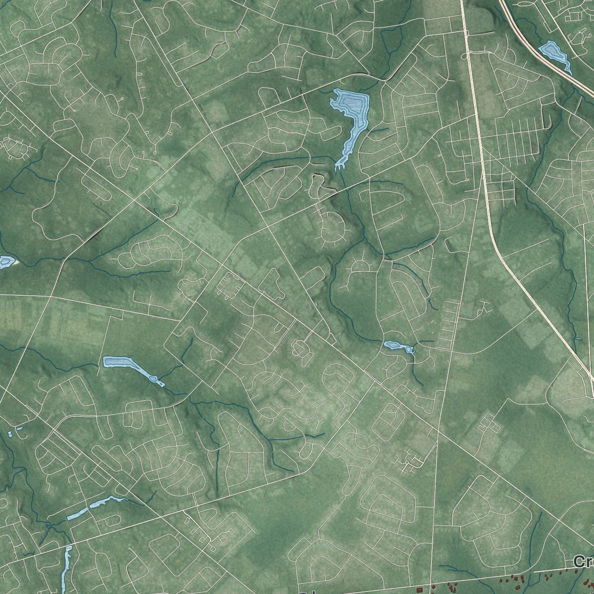 Second close-up of the map of Monroe, Gloucester County, New Jersey print showing more streets and buildings