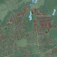 Second close-up of the map of Monroe, Middlesex County, New Jersey print showing more streets and buildings