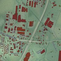 Second close-up of the map of Monroe, Ohio print showing more streets and buildings
