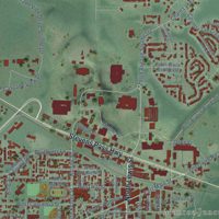 Second close-up of the map of Monroe, Washington print showing more streets and buildings