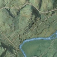 Second close-up of the map of Montague, New Jersey print showing more streets and buildings