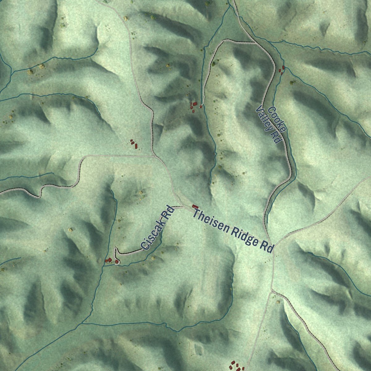 Second close-up of the map of Montana, Wisconsin print showing more streets and buildings