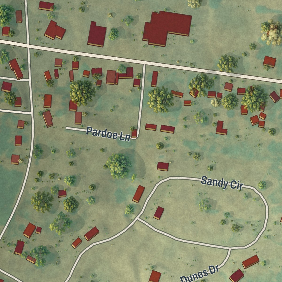 Second close-up of the map of Montandon, Pennsylvania print showing more streets and buildings