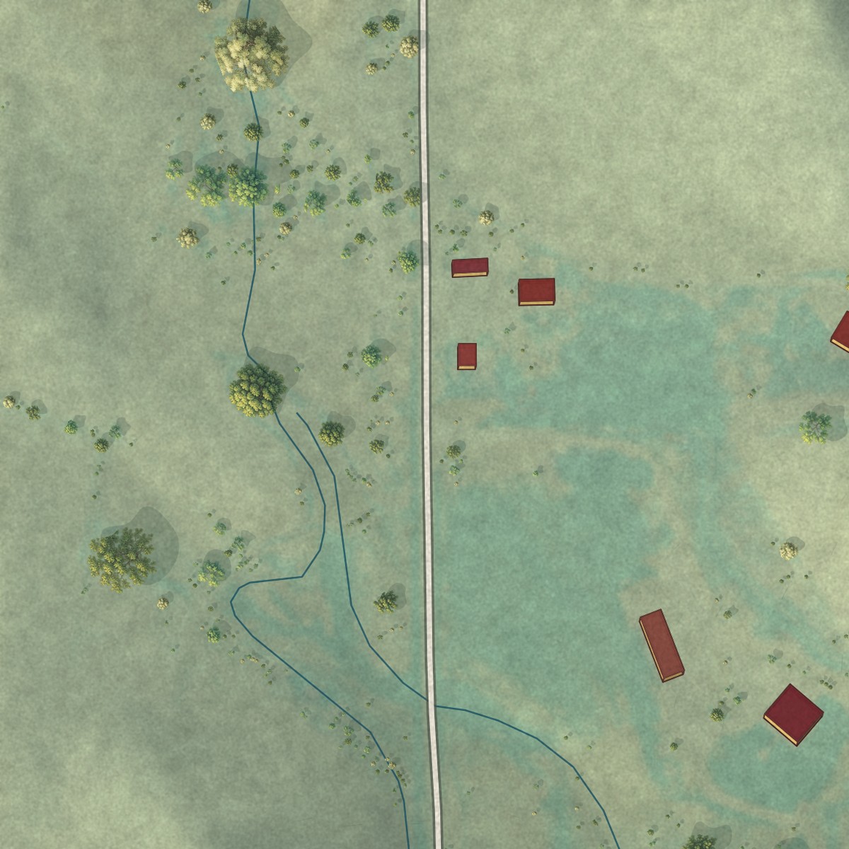 Second close-up of the map of Montaqua, Montana print showing more streets and buildings