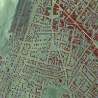 Second close-up of the map of Montclair, New Jersey print showing more streets and buildings