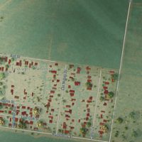 Second close-up of the map of Monte Alto, Texas print showing more streets and buildings