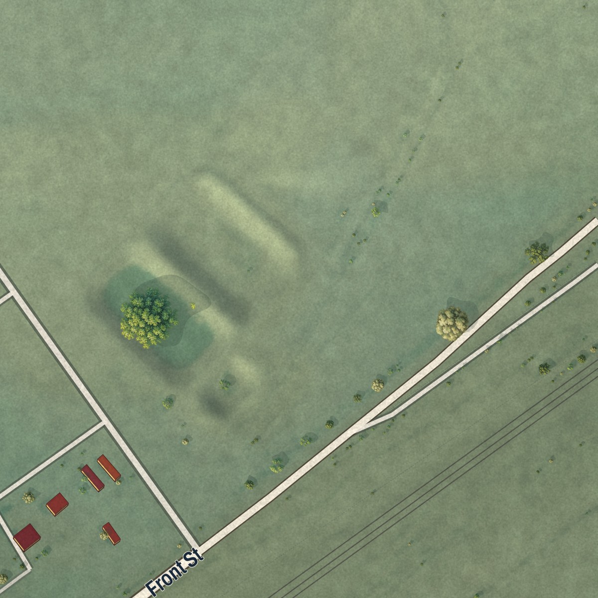 Second close-up of the map of Montello, Nevada print showing more streets and buildings