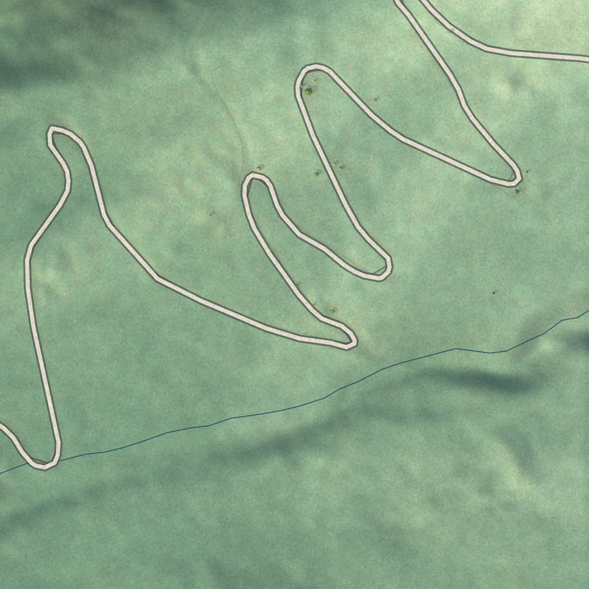 Second close-up of the map of Montezuma, Colorado print showing more streets and buildings