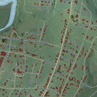 Second close-up of the map of Montezuma, Georgia print showing more streets and buildings