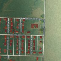 Second close-up of the map of Montezuma, Kansas print showing more streets and buildings