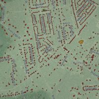Second close-up of the map of Montgomery, Georgia print showing more streets and buildings