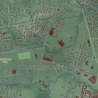 Second close-up of the map of Montgomery, New Jersey print showing more streets and buildings