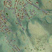 Second close-up of the map of Monticello, Georgia print showing more streets and buildings