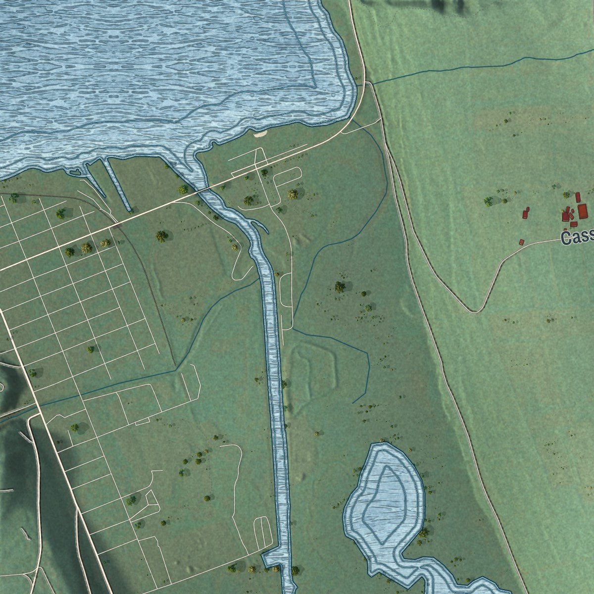Second close-up of the map of Montour, New York print showing more streets and buildings