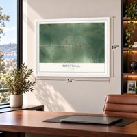 Montreal, Missouri map, 18 x 24 inch print in a white frame in a home office