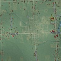 Second close-up of the map of Montrose, Genesee County, Michigan print showing more streets and buildings