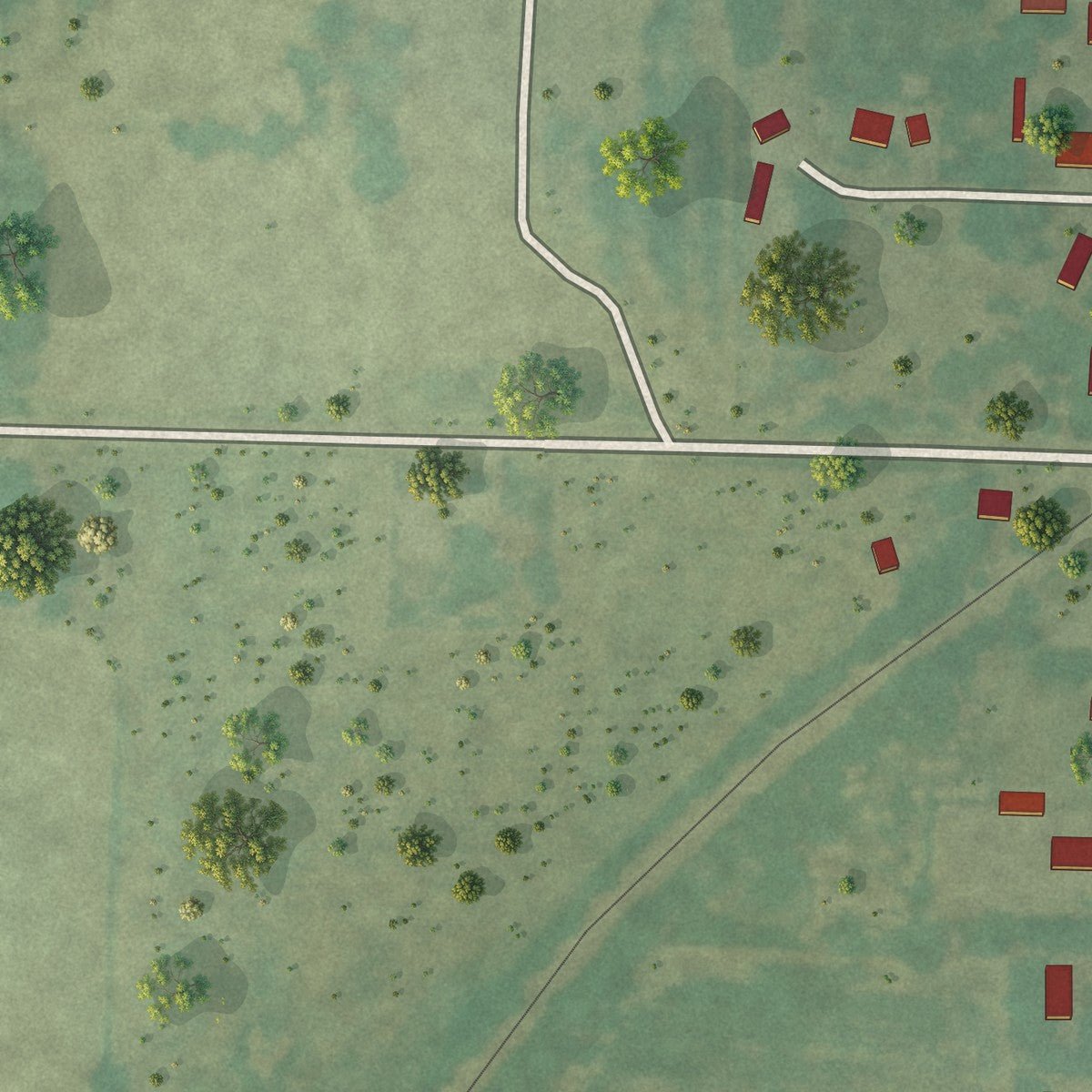Second close-up of the map of Montrose, Missouri print showing more streets and buildings
