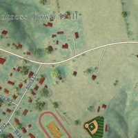 Second close-up of the map of Montross, Virginia print showing more streets and buildings