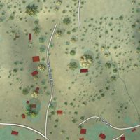 Second close-up of the map of Monument, Oregon print showing more streets and buildings