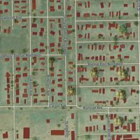 Second close-up of the map of Moore Haven, Florida print showing more streets and buildings